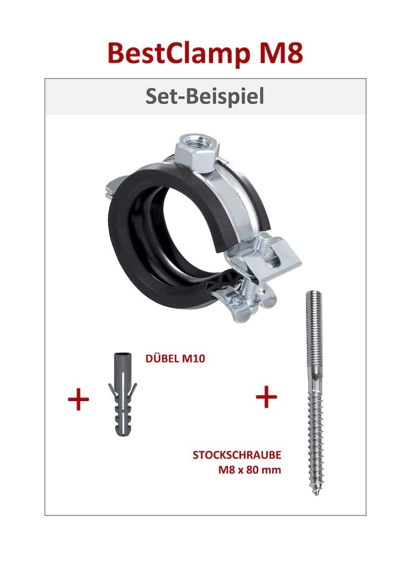 2 Stück Bügelschelle M8 65mm - Vollverzinkt Für Auspuffreparatur